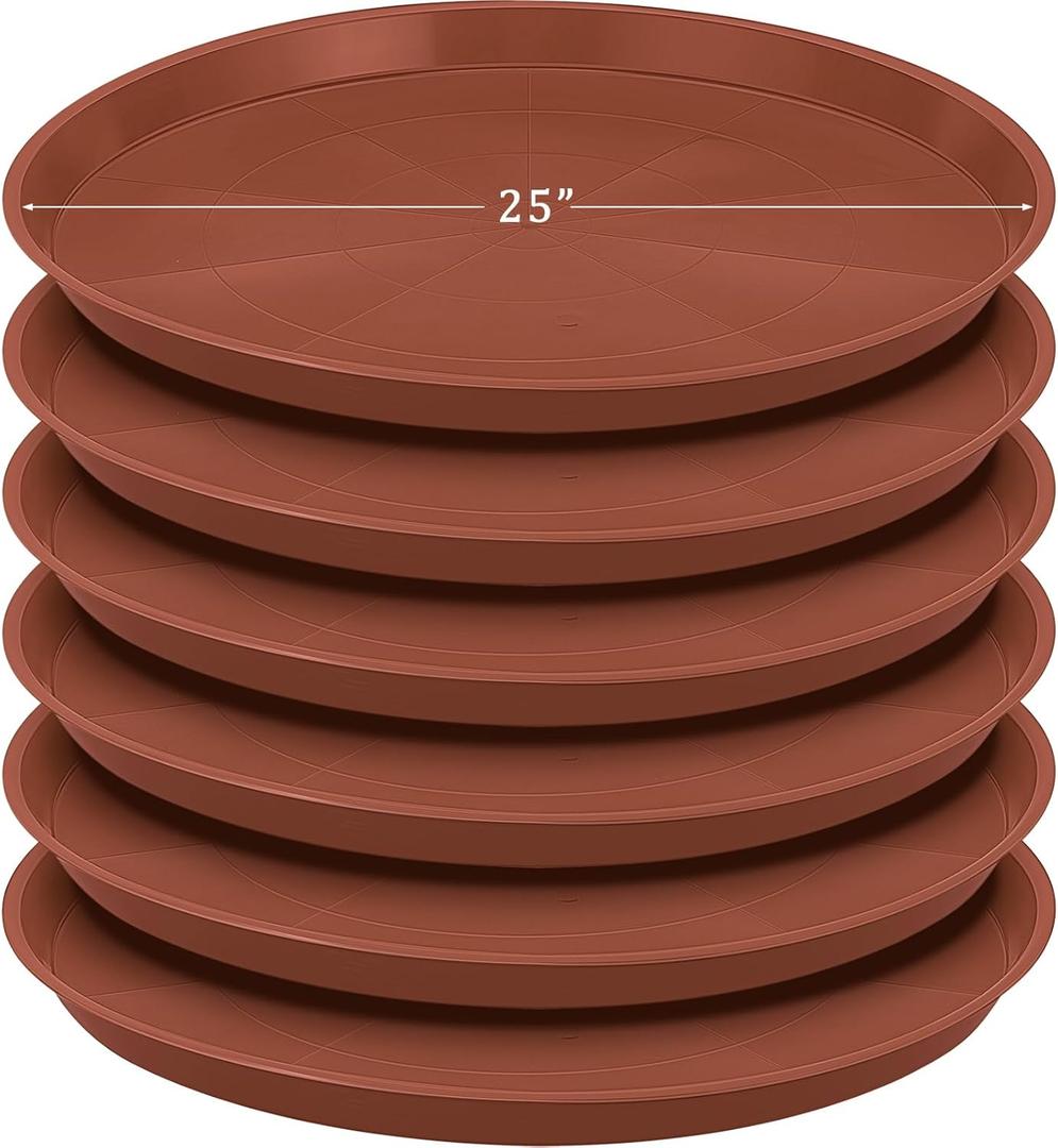 Eccliy 6 Pack Plastic Plant Saucer Heavy Duty Planter Saucers Large Plant Pot Saucers Plastic Water Trays for Indoors and Outdoors Flower Plant Plant Drip (Terracotta,25 Inch) Eccliy 6 Pack Plastic Plant Saucer Heavy Duty Planter Saucers Large Plant Pot Saucers Plastic Water Trays for Indoors and Outdoors Flower Plant Plant Drip (Terracotta,25 Inch)