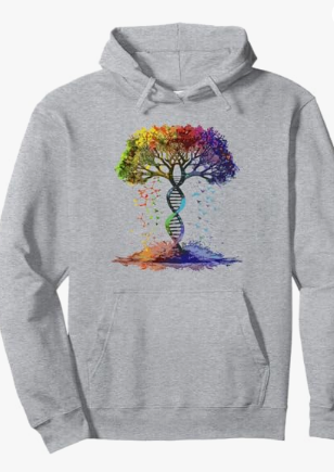 LGBTQ Rainbow Life Tree Art Tree Gift Summer DNA Pullover Hoodie Small