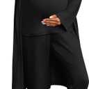Ekouaer Nursing Pajamas Maternity Robe Set 3 Pieces Postpartum Maternity Pajama Set Pregnancy Breastfeeding Pj (Large, Black)