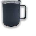 Stainless Steel Drinking Cup with Lid, 500ml (17oz) Mug - Leakproof, Straw & Sip Lid, Classic Black