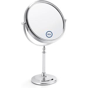 8-Inch Desktop Double Sided 10X and 1X Magnifying Makeup Mirror, 360 Swiveling for Make-up, Shaving, Facial Care