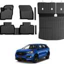 Floor Mats for Ford Edge 2015-2026, All Weather Floor Mats Trunk Cargo Liner with Backrest Protectors and Door Sill Guards Accessories, Full Coverage Set