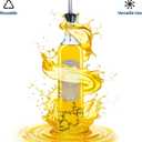 EHOMEA2Z Italian Glass Olive Oil Dispenser Bottle - 16 Oz, Oil and Vinegar Cruet with Stainless Steel Spout for Kitchen, Slight Green Tint (1, 473ml)