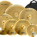 Mosico Low Volume Cymbal Pack Golden 7pcs 14"Hihats 16"Crash 20"Ride 10" Splash 16"Ozone Stacker 18" China Cymbal Cymbal Bag