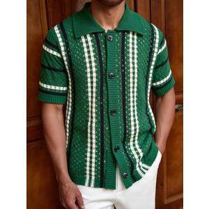 Green T-shirt with Stripes Size S