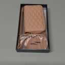 MONASAY Zipper Wallet Case Fit for iPhone SE 2022/2020/8/7, [Glass Screen Protector ][RFID Blocking] Flip Leather Handbag Phone Cover with Card Holder & Crossbody Lanyard Strap, Rosegold