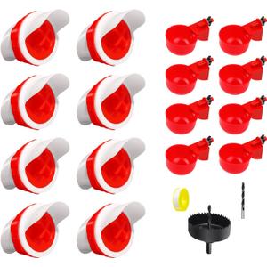Automatic Chicken Feeder & Waterer Set - 8 Feeder Ports + 8 Water Cups, DIY Ratproof Waterproof Poultry Supplies