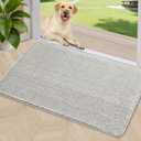 REFETONE Indoor Doormat, Front Door Mat 20"x32" Absorbent Rubber Backing Non Slip Back Door Mats, Washable Low-Profile Inside Floor Mat Door Rugs for Entryway, Resist Dirt Mud Mat for Dogs, Grey