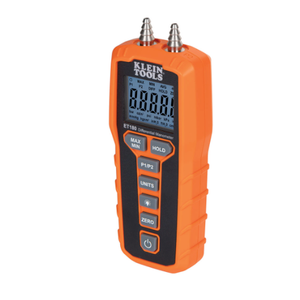 Digital Manometer, Air and Gas Pressure Tester, Differential Dual Port Pressure Gauge, Large LCD Display with Backlight Klein Tools ET180