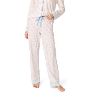 PJ Salvage Women's Playful Prints Open Leg Pj Pants (White, XS)
