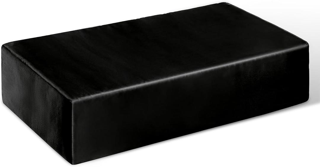 P Pothuiny Black Cube Pillowcase, Smooth Satin Pillowcase with Hidden Zipper, 24"x12"x5.5" (ONLY Case)