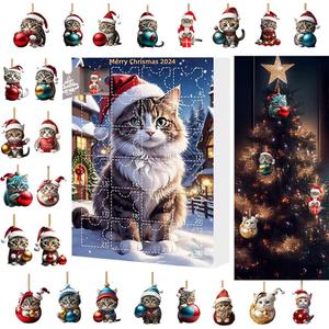 Cat Advent Calendar - 24 Days of Christmas Advent Calendar for Cat Lovers - Cute Kitten Holiday Decor Ornaments