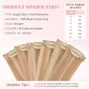 Hairro 6pcs Clip In Short Human Hair Extensions, Single Clip Design 100% Real Hair with Lace Weft, Seamless Thin Hairpieces Add Highlights, 12 Inch Short 33g #12P613 Golden Brown Mix Bleach Blonde