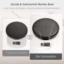 Hand Towel Stand, 16" Heavy Weighted Hand Towel Holder for Bathroom, Modern Counter Towel Holder, Standing Towel Bar Countertop(Black Stainless Steel Bar, Black Natural Marble Base)