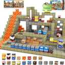 Coodoo Magnetic Blocks - Build Mine Magnet World Mine Train Track Set, Magnetic Building Blocks Toddler Toys STEM Sensory Outdoor Toys for 3+ Year Old Boys & Girls, Kids Toy for Ages 4-6 6-8 5-7 (Medium)