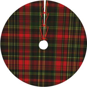 Buffalo Check Plaid Christmas Tree Skirt 36" Xmas Tree Mat New Year Holiday Party Christmas Decorations for Home