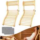 Sauna Backrest Infrared Accessories - 2-in-1 Adjustable Removable Bamboo Sauna Back Rest Pillow for Any Barrel or Infrared Sauna 2Pcs