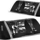 PM PERFORMOTOR Somked Housing Amber Corner Headlight Replacement Compatible With Bronco F-150 F-250 F-350 1987-1991, PMHL-F150-8791-OH-SA