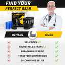 CAMBIVO Thigh Compression Sleeves - Hamstring & Quad Support with Hot & Cold Gel Pack - Upper Leg Braces for Sciatica Pain Relief, Pulled Muscle Strains, Two Adjustable Non-Slip Straps (Small, Black)