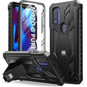 for Motorola Moto-G Pure Phone Case: Moto G-Power 2022 Case Heavy Duty Military Grade Hard Protection Shock Proof Grip | Durable Dual-Layer Armor Design Protective Case Moto G Play 2023 (Black) for Motorola Moto-G Pure Phone Case: Moto G-Power 2022 Case Heavy Duty Military Grade Hard Protection Shock Proof Grip | Durable Dual-Layer Armor Design Protective Case Moto G Play 2023 (Black)
