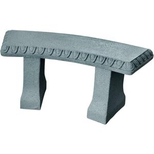 EMSCO Group Garden Bench Statue Resin Construction with Natural Granite Look Lightweight Decorative Indoor/Outdoor Bench 12 Inch Height