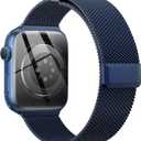 EPULY Compatible with Apple Watch Band 38mm 40mm 41mm 42mm Series 10 11, Stainless Steel Mesh Loop Magnetic Clasp Bands for iWatch Series 9 8 7 6 5 4 SE3 2 Women Men - 42/41/40/38mm Blue