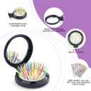 6 Colors Folding Mirror Hairbrush, 2 in 1 Compact Pocket Mirror Comb with DIY Stickers, Round Mini Pocket Makeup Mirror for Travel Women Girls (6 Pcs)