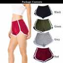 Cameway 4 Pack Women's Cotton Yoga Dance Short Pants Sport Shorts Summer Athletic Cycling Hiking Sports Shorts (Black, L)