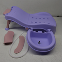Kids Hair Washing Shampoo Chair for Toddler Adjustable to Aged 1-10 | Make Shampoo Washing Time Fun Secure Easier | Alternative to Bath Station for Kids with Disability | Portable Foldable | Purple