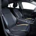 Elantrip 2PCs Front Car Seat Covers Leather Car Seat Protector Universal fit for Most Cars SUVs and Trucks Water Proof Seat Protector Black and Gold