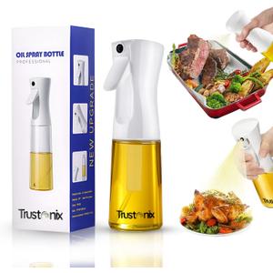 TRUSTONIX-Glass Oil Spray Bottle for Cooking, Baking & Grilling | Mister Oil Sprayer with Fine Mist | Refillable Cooking Oil Spray Bottle for Air Fryer & Salad | Leakproof | Lightweight | 6.7 ounce