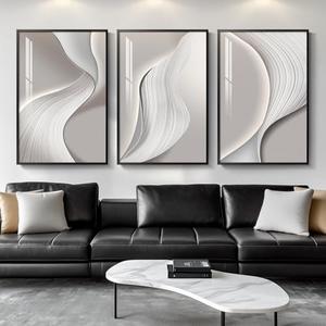 Amazon.com: Large Framed Modern Abstract Wall Art for Living Room, Minimalist Bright Style Prints Wall Paintings Artwork for Walls, Silver Gray Contemporary Luxury Pictures for Hallway, Office Wall Decor 24x36 In: Posters & Prints