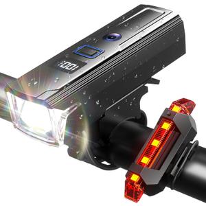 AlpsWolf Bicycle Lights Set, Light Sensor Bike Lights for Night Riding, Rechargeable Bike Headlight & Taillight 5+4 Modes, Water-Resistant, Easy Installation for Men Women Kids Road Mountain Cycling