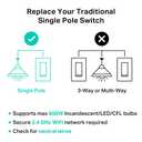 Kasa Smart Light Switch HS200-BL, Single Pole,Neutral Wire Required, 2.4GHz Wi-Fi Light Switch Compatible with Alexa and Google Home, UL Certified, No Hub Required, Black