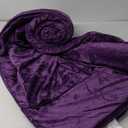 Sunshine Nicole Distressed Velvet Comforter Set, Distressed Velvet Face and Brushed Solid Microfiber Reverse, with Light Weight Soft Poly Fill, 5 Pieces Purple, King
