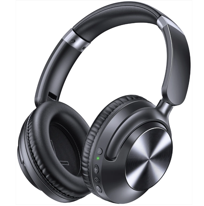 TAGRY Hybrid Active Noise Cancelling Bluetooth Headphones 100H Playtime Wireless Over Ear Headphone with Fast Charging Hi-Res Audio Headsets Comfort Earcup. black