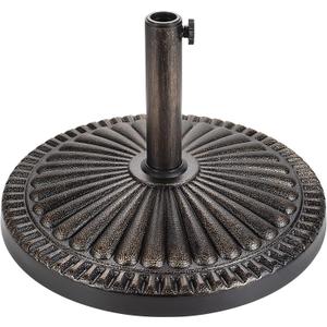 Patio Umbrella Stand - 40 lbs 20.8" Heavy Duty Outdoor Umbrella Base Stand, Market Umbrella Holder for Garden, Backyard, Pool, Beach, No Water or Sand Required, Round Bronze