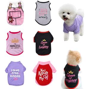 6 Pack Dog Clothes for Small Dogs Girl, Soft and Breathable Puppy Kitten Dog Shirts with Letters for Pet Dogs Cats, Summer Dog T-Shirts Apparel Sleeveless Vests for Chihuahua Yorkies (S) (For girl)