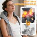 Neck Massager with Heat,Cordless Therapexa Neck & Shoulder Massager,6D Deep Kneading Shiatsu Massager for Back,Shoulder & Leg Pain Relief(Upgraded 8D,Grey)