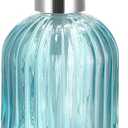 uxcell Soap Dispenser - 13.5Oz Glass Dish Hand Soap Dispenser with Silvery Pump for Kitchen Bathroom, Blue