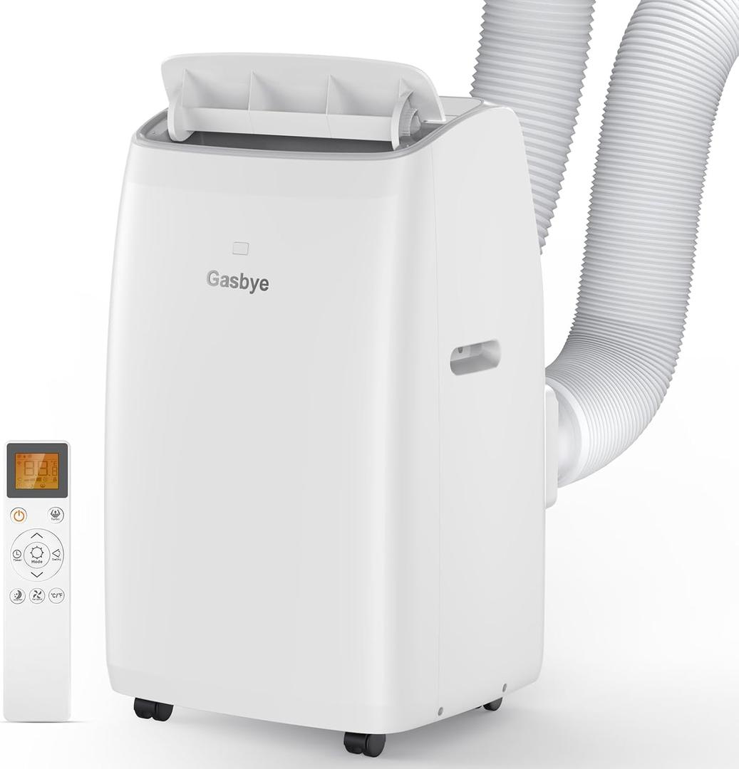 Dual Hose Portable Air Conditioner, [2025 Upgraded] Full DC Inverter Compressor, Energy-Saving 13.6 CEER, Low Noise (45dB), Cools Room up to 500 Sq.Ft., Backlit Remote Control, 14,000BTU, White