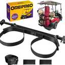 Upgrade Golf Cart Bag Holder Bracket, Adjustable Golf Cart Bag Bracket for 2+2 Rear Seat with 1 Inch Square Tube, No Drilling Golf Bag Holder Attachment for Club Car EZGO Yamaha, Include Nylon Strap