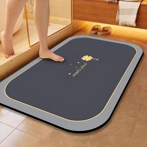 EBUKTUK Bath Mat Stone Bath Mat Rug Diatomite Super Absorbent Shower Mat Non-Slip Quick Drying Easy to Clean Suitable for Bathroom Door Floor Mat, Kitchen Floor Mat (60 * 90cm(23.6 * 35.4in))