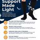 Pembrook Cotton Light Compression Socks for Women & Men - 3 Pairs | 8-15 mmHg Comfort Compression Socks for Men & Women, L