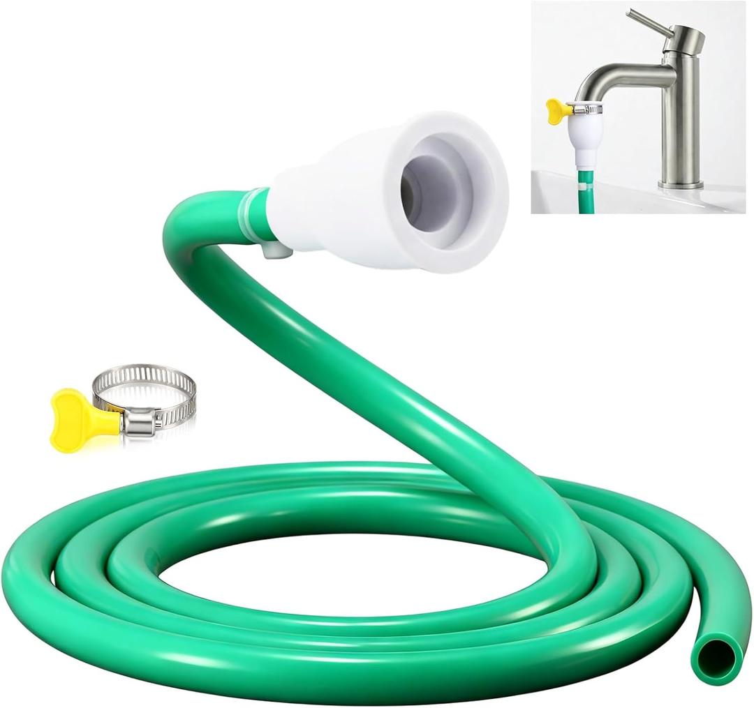 Faucet Hose Adapter for Sink - 4.1 Ft Silicone Tube with Adjustable Faucet Connector, Stainless Steel Clamp & Zip Tie, Sink to Bucket Water Transfer Attachment for Cleaning and Outdoor Use