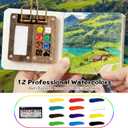 Mini Watercolor Paint Set, Travel Watercolor Kit,2026 New Mini Watercolor Travel Set for Beginners and Artist with Sketchbook (8-Grids) 2026 new mini watercolor travel set