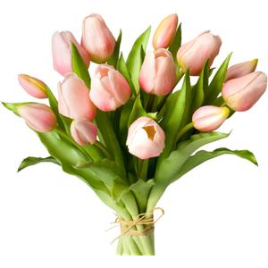 Grand Verde Tulip Artificial Flowers Bulk Faux Bouquets 12 Stems Fake Flowers Decoration Wedding Centerpiece Kitchen Office Home Decor, 14 pcs (Pink)