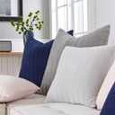 COCOPLOCUE Pillow Covers 26x26 Set of 2 Thicken Cotton Euro Shams with Hidden Zipper Decorative Quilted Throw Pillow Cover Lagre Cushion Cover for Sofa Couch Bedroom,Navy Blue