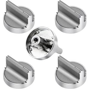 Upgraded Stove Knobs W10594481 Replacements for Whirlpool Gas Stove Range Knob, Stainless Steel Gas Stove Knobs Replace WPW10594481 AP6023301 Cooktop Knobs, 5 Pack Gas Range Knob