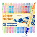 WePaint 45 Colors Glitter Markers, 21 Pack Dual Tip Glitter Brush Pens, Shimmer Pens Water-based Ink, Glitter Paint Pens for Adults DIY Crafts, Card Making, Coloring Books, Writing, Scrapbooking